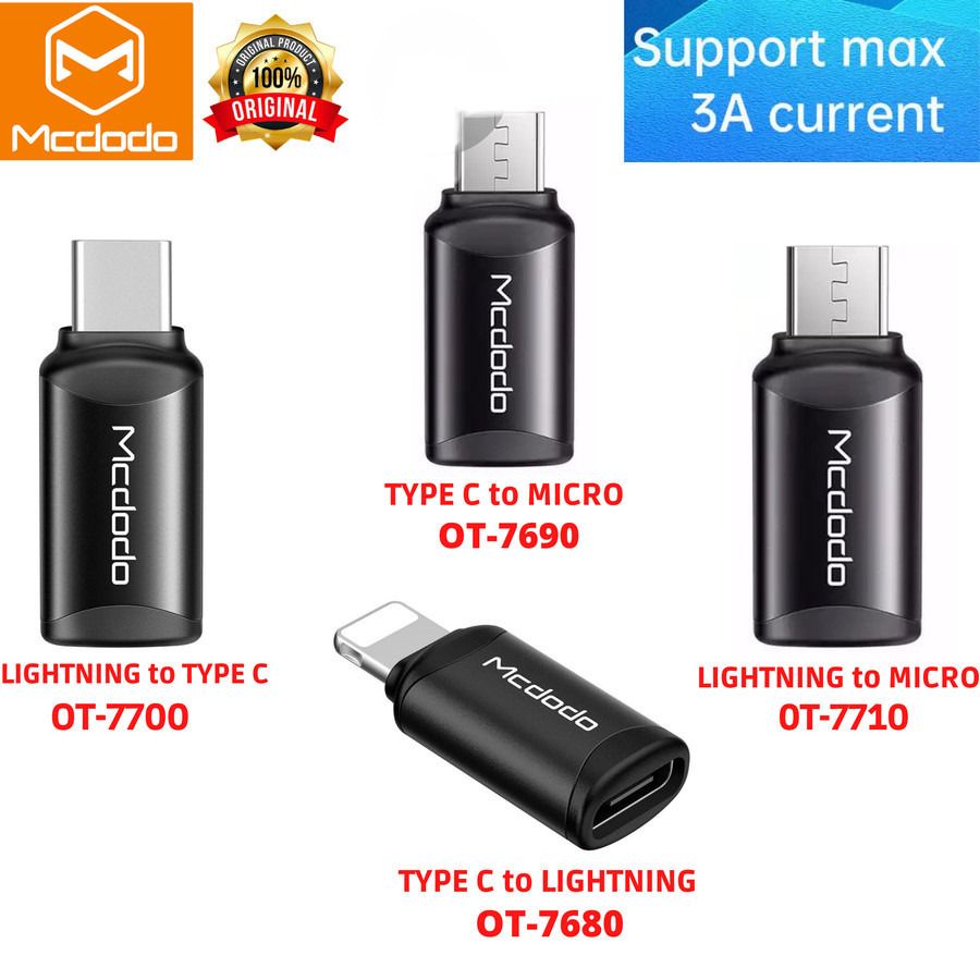 MCDODO OTG CONNECTOR TYPE-C / MICRO USB / LIGHTNING OTG ADAPTER CONVERTER
