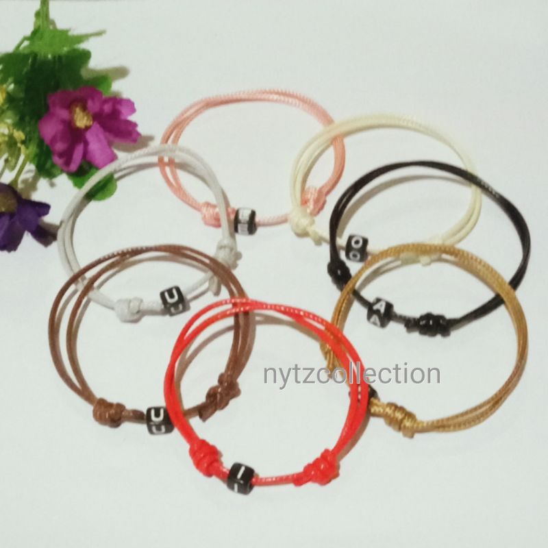 Gelang Inisial Gelang Huruf gelang Tali Korea Waterproof