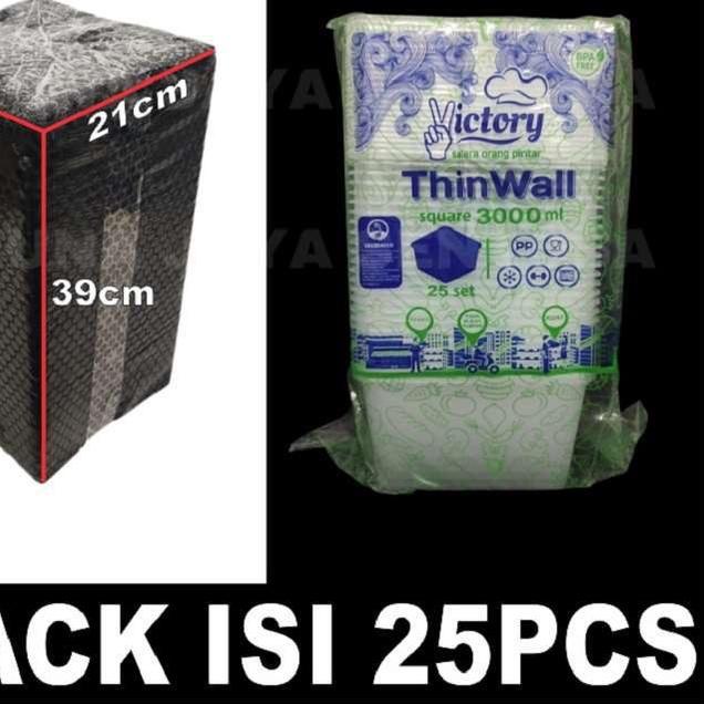❅ Thinwall 3000ml Square SQ Food Container Box Tempat Plastik Murah Kotak Penyimpan Makanan Kulkas S