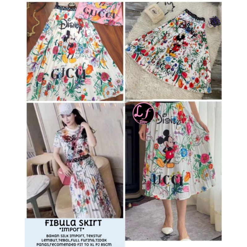 Disney Gucci Skirt Import Rok Wanita Korean Style Bawahan Wanita Skirt Import Original