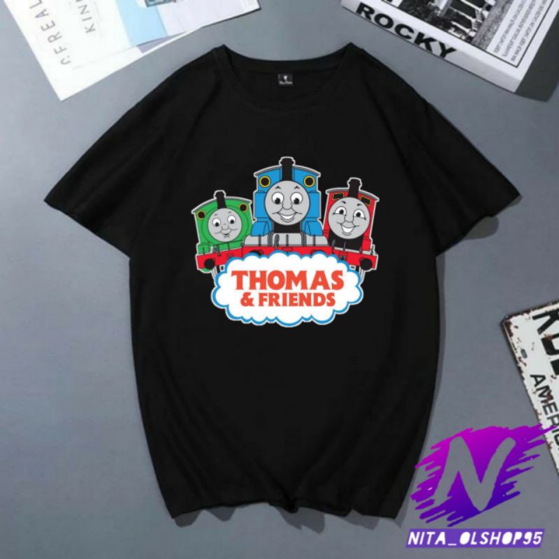 baju anak Thomas and freand kaos kartun anak kereta tomas