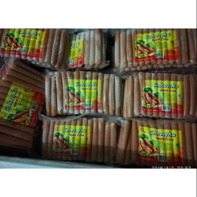 Sosis Ayam kemasan 1KG Geboooyku isi 40 pcs Enak dan Murah | Shopee