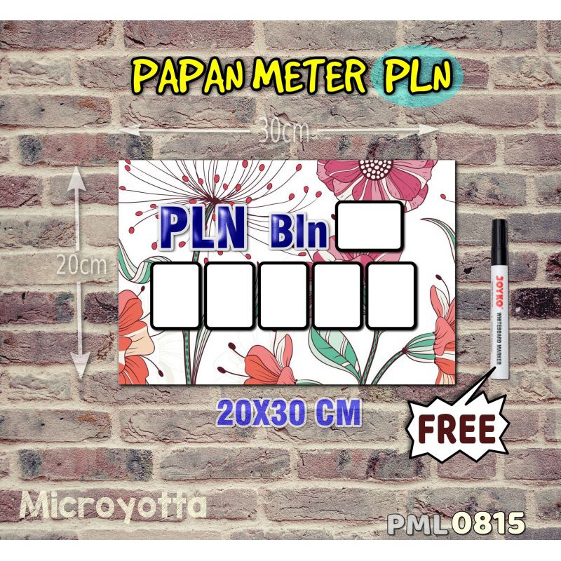 

Microyotta Papan Meter Listrik PLN PAM motif Unik - Flower 15