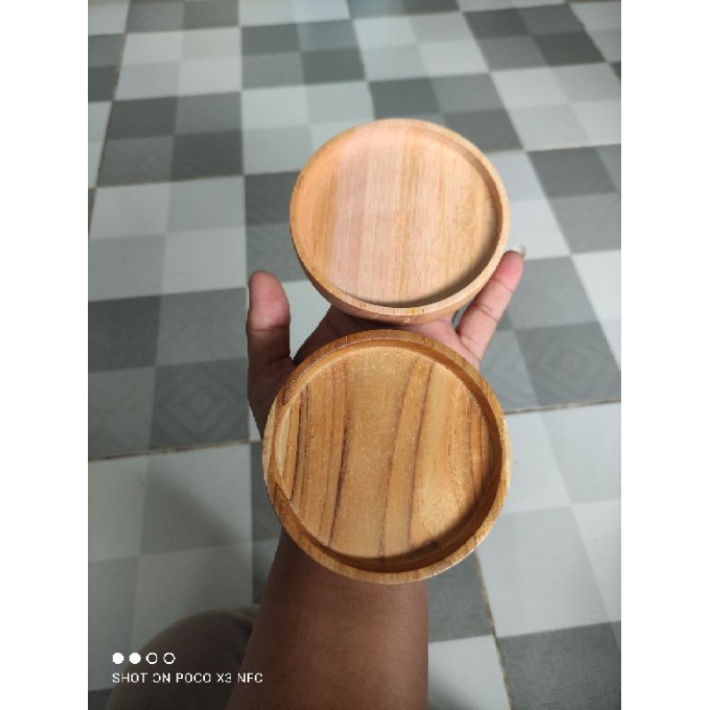 Tatakan Gelas Kayu / Tatakan Cangkir / Alas Gelas Kayu / Coaster Mahoni &amp; Jati