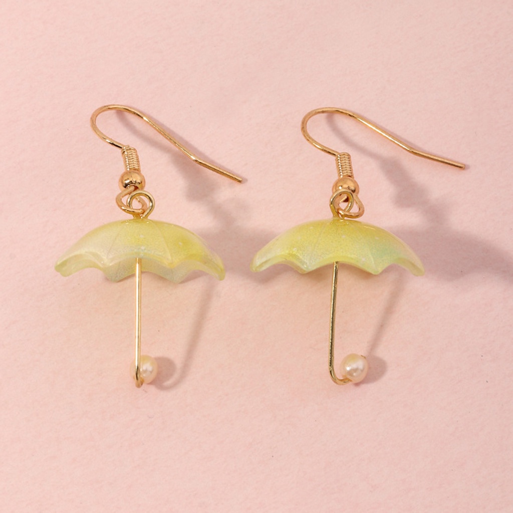 Hu Hu Hu Hu Hu Alat Bantu Pasang Kacamata♡ 1 Pasang Anting Kait Gantung Wanita Desain Payung Warna Kontras Ringan Untuk Pernikahan