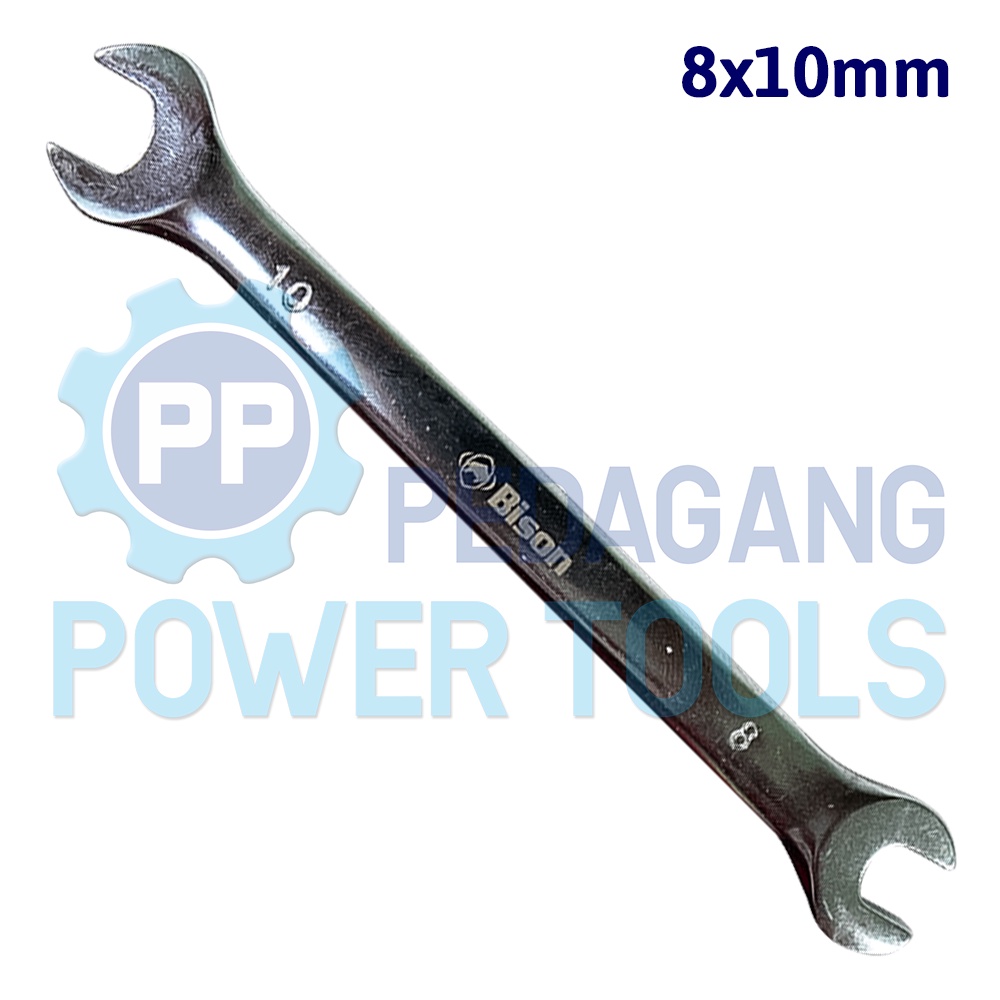 BISON KUNCI PAS 8 X 10 MM ALAT BUKA BAUT DOUBLE OPEN END WRENCH 8X10