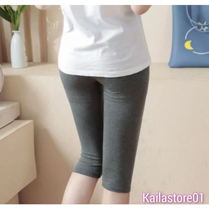 Celana Legging Wanita 3/4 Bahan Kaos / Legging Pendek