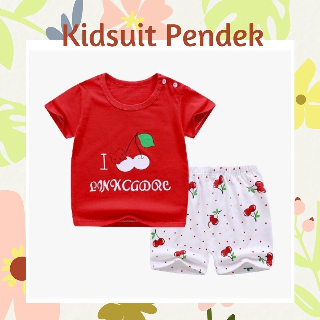 Plazababyku KIDS SUIT PENDEK Setelan Anak / Piyama anak / baju anak laki-laki Import ebv cewek TOT3