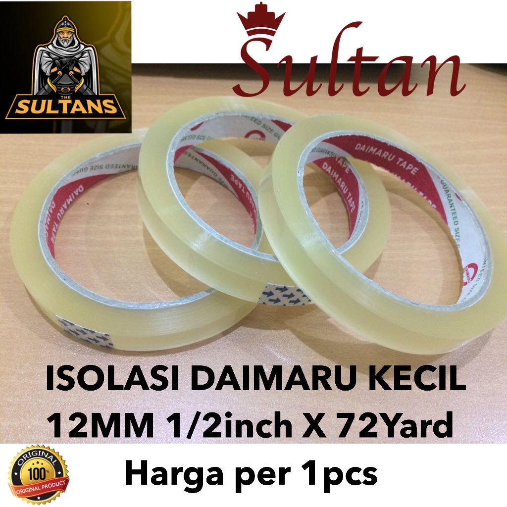 ISOLASI ATAU LAKBAN BENING &amp; COKLAT UKURAN BESAR TAPE / ISOLASI KECIL DAIMARU 1/2INCH &amp; 1INCH