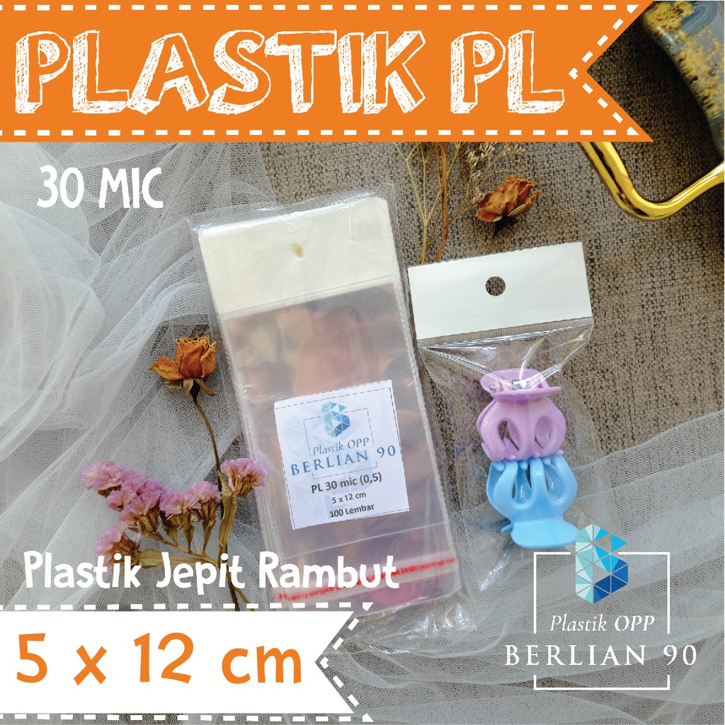 

5x12 cm 30 mic Plastik Display Gantung / Plastik OPP Perlize isi 100 Lembar