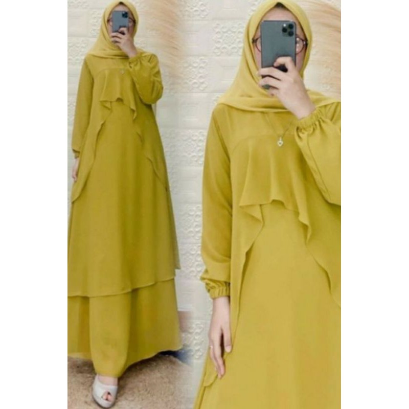 Gamis malaysia layer body by famys hijab