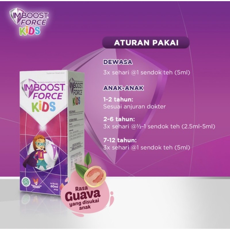 Imboost kids &amp; force sirup 60 ml | 120 ml ( meningkatkan daya tahan tubuh anak )