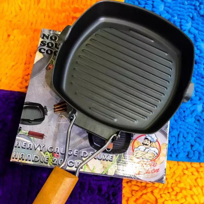 [COD] SQUARE GRILL PAN PANGGANGAN ALAT PEMANGGANG LIPAT