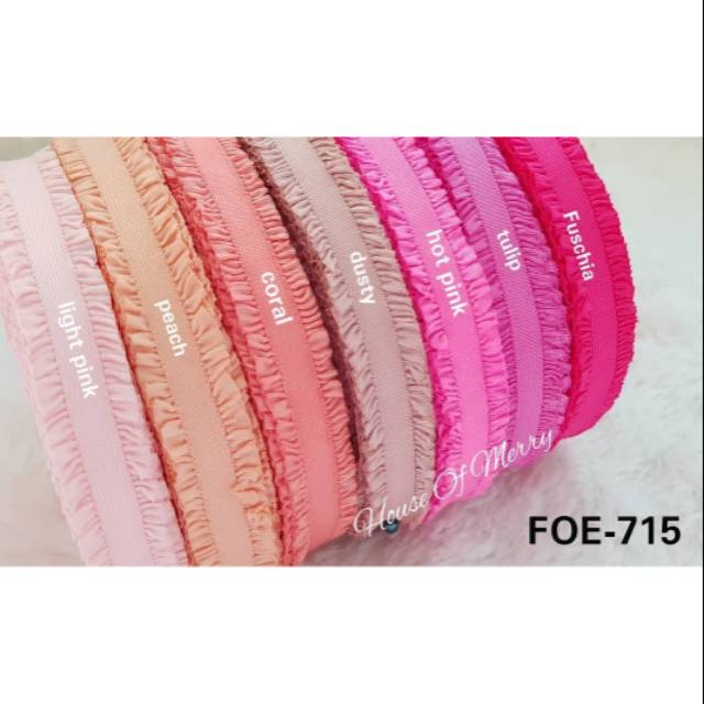 Foe Ruffle Elastis, FOE-715, jual per yard (90 cm)