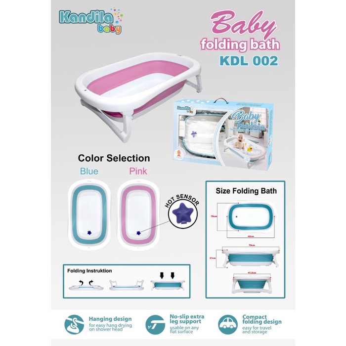 Kandila Baby Folding Bath / Bak Mandi Lipat / Ember Bayi Lipat KDL 002 /  Bak Mandi & Dudukan