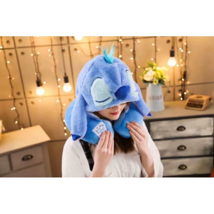 BANTAL LEHER BONEKA STITCH WINNIE THE POOH SHELLIE MAY DUFFY STELLA LOU TOTORO  NECK PILLOW
