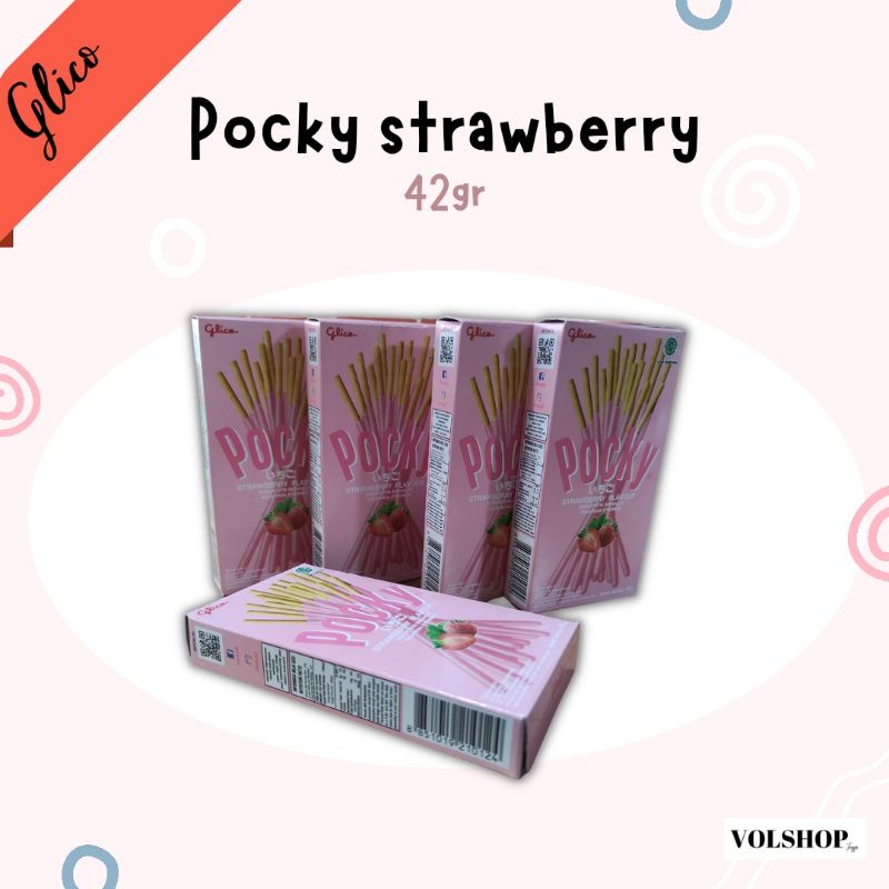 POCKY STRAWBERRY CHOCOLATE GLICO STICK RASA SNACK ULTAH CAMILAN 42gr