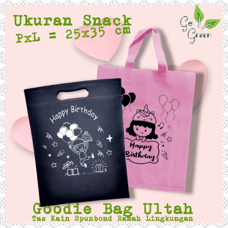 Jual Tas Spunbond Goodie Bag Ulang Tahun Anak Perempuan / LakiLaki