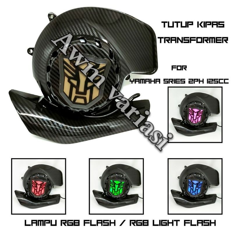 Tutup Kipas Model Led/Lampu RGB Mio M3 / Mio S / Mio Z / Soul GT 125 / X-Ride 125 / Fino Grande - Co