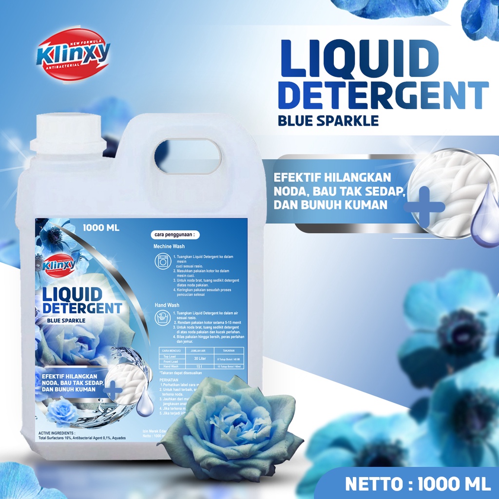 Klinxy Liquid Detergent / Detergen Cair Laundry Pakaian 1 Liter