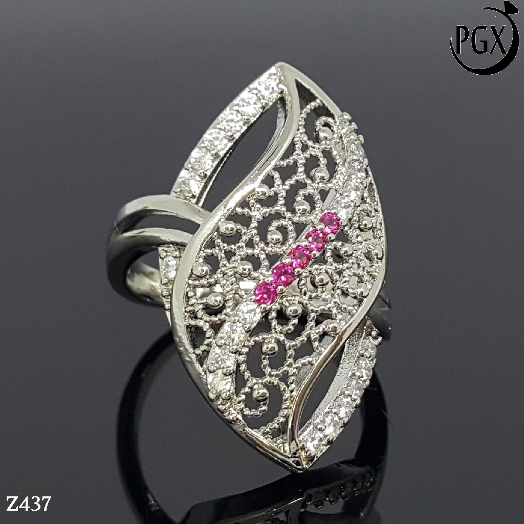 PGX Cincin Xuping Wanita Perhiasan Lapis Emas Aksesoris Fashion Premium - Z437