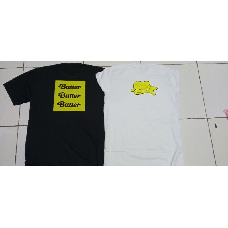 Kaos BTS Logo Butter dan Belakang Butter Butter Butter SABLON DTF