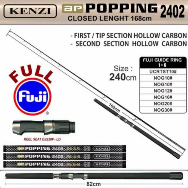 Joran kenzi popping 240 cm pe 3-5