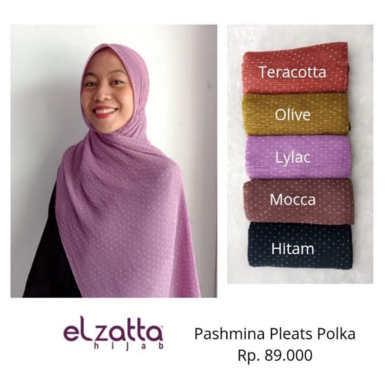 PASHMINA PLEATS POLKA ELZATTA Pasminah Plisket Motif