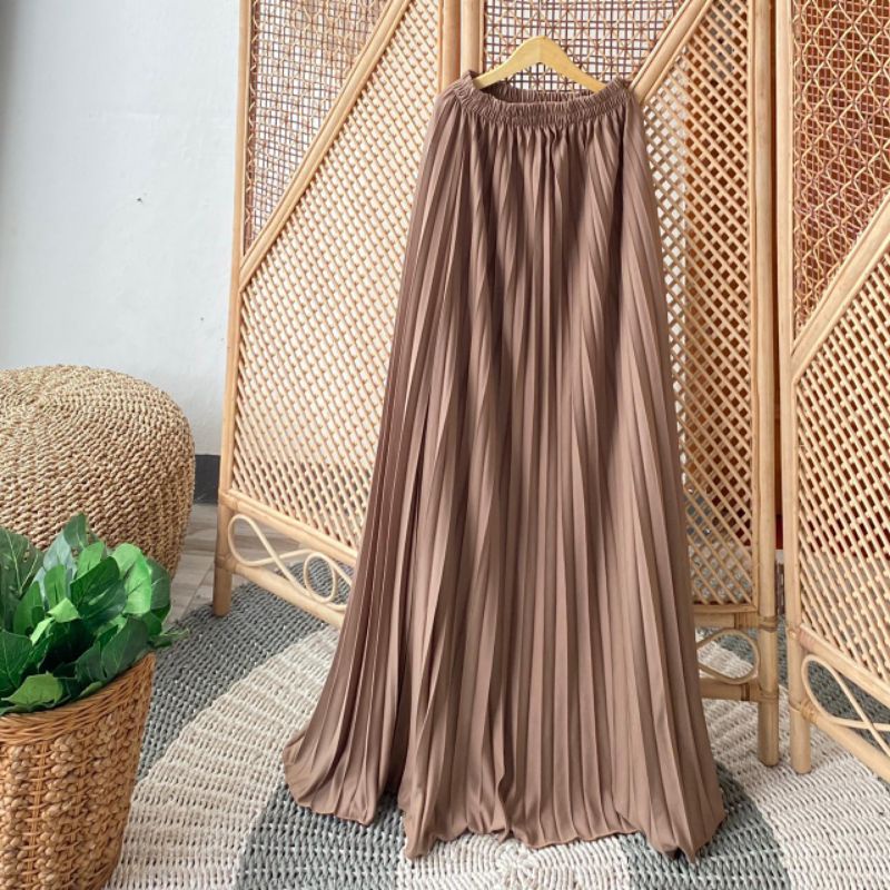 NADHEERA SKIRT Plisket Panjang 100 cm || Rok Plisket Premium || Bahan Hyget Super