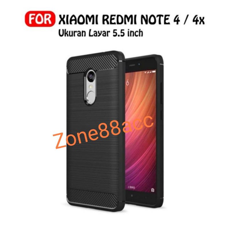 Silicon Case Redmi Note 4 Note 4X Softcase iPAKY Carbon Casing Cover TPU