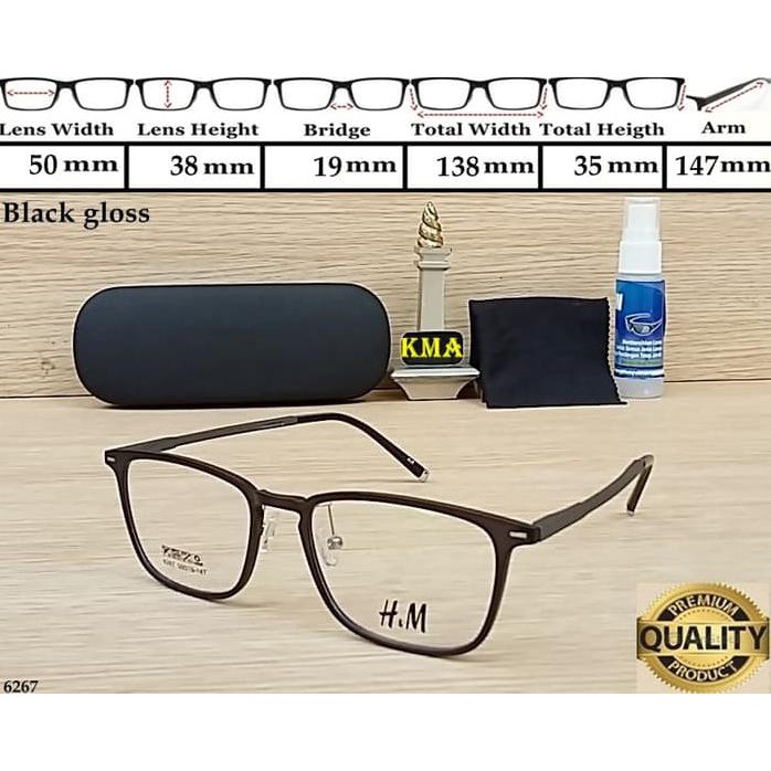 Frame Kacamata Minus Hennes & Mauritz 6267 Frame H & M Lensa Kacamata