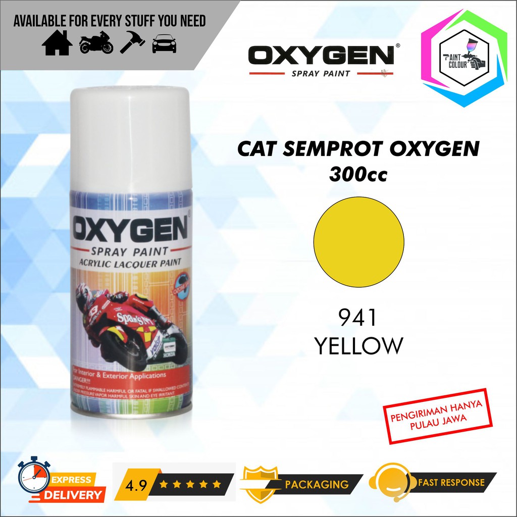 Cat Semprot / Pylox OXYGEN Acrylic Spray Paint - 941 Yellow