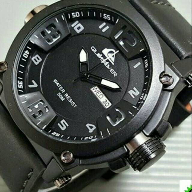 Jam tangan pria / Cowok Quiksilver Kulit Hitam