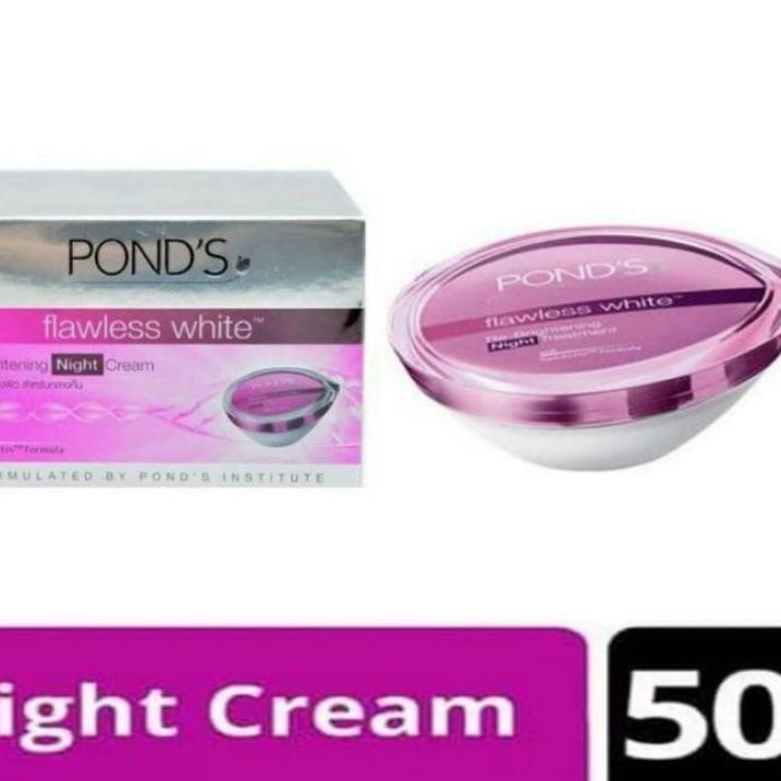Terlaris TKL54 [DAY & NIGHT 50G READY] Ponds Flawless White Brightening Night Cream & Day Cream 50g 