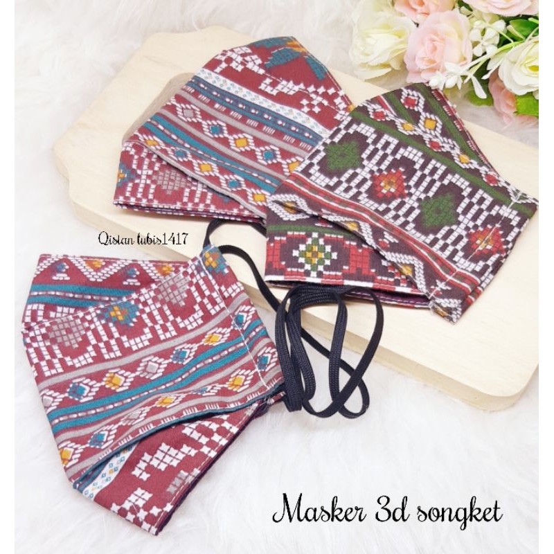 Masker 3d songket beli 10 free 2