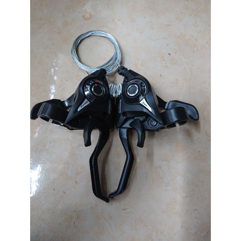 shifter sepeda 7 speed + handle sepasang