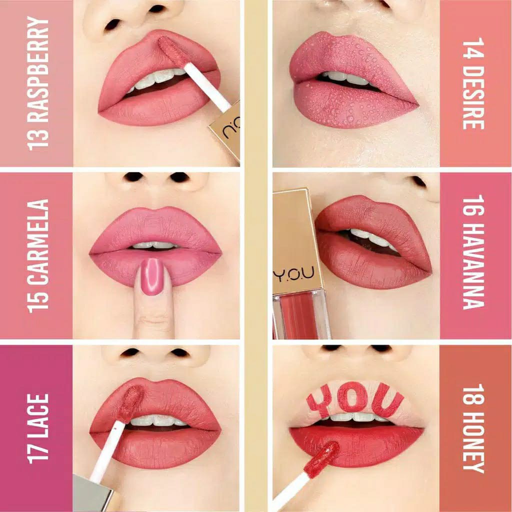 Kosmetik You The Gold One Rouge Velvet Matte Lip Cream (Quick Dry and Non-transfer / Long-Lasting)| Lipcream Lipstick Lipstik