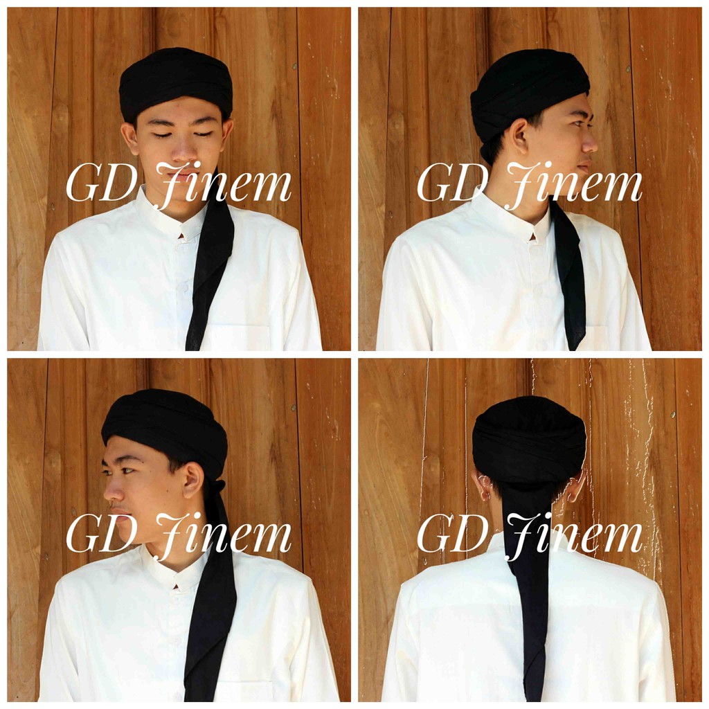 Imamah Praktis Hitam Tinggal Pakai, Imamah Instan, Sorban Imamah, Kopiah Sorban, Peci Imamah