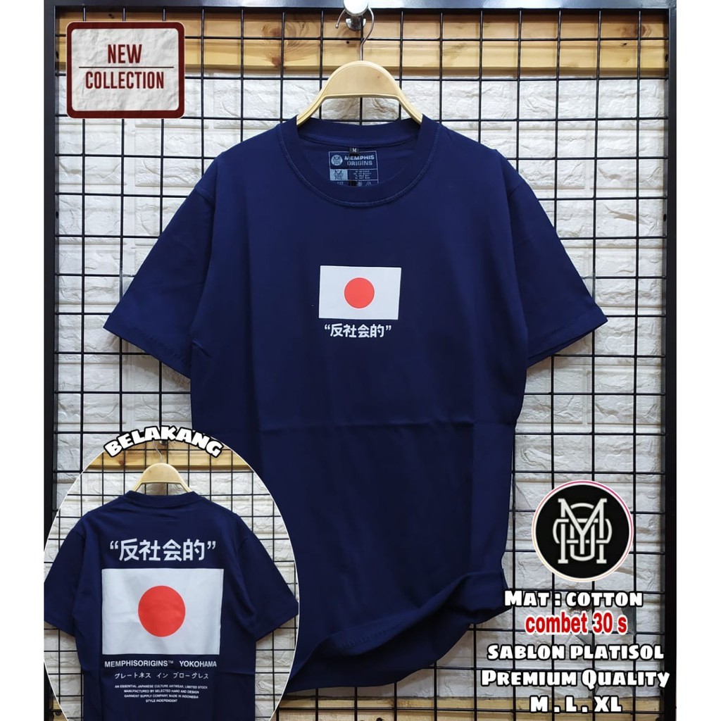 T-SHIRT MEMPHIS logo bendera japan/korea terlaris