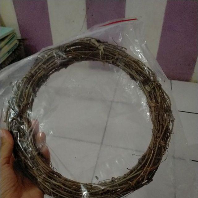 Ring Rotan Diy Wreath Flowers Bulat Kayu Shabby Chic Nordic