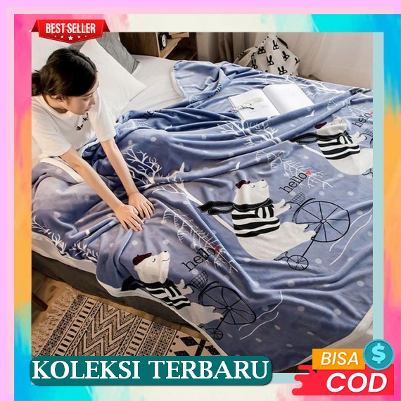 Selimut Selimut Bulu Polos Tebal* Single Dewasa - Choksu (F8H0) Bedcover Jumbo Bedcover Polos Bedcov