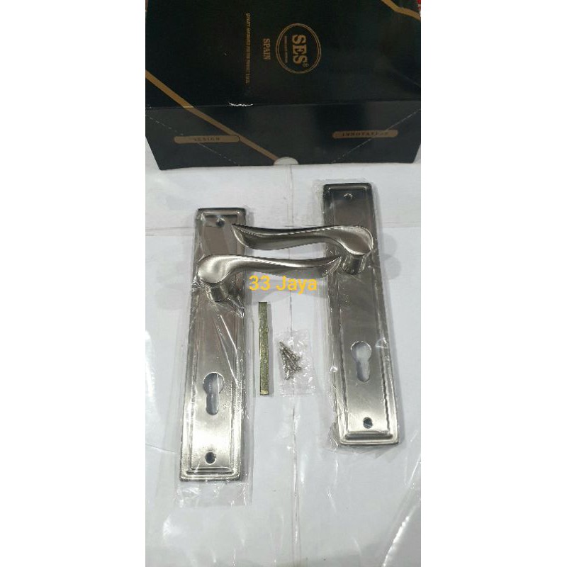 Handel Pintu Kotak Stainless Steell Lengkap Body n Silinder SES