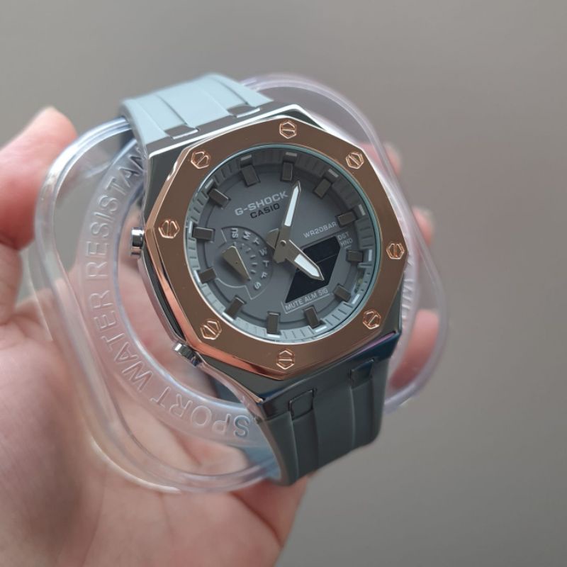 Jam tangan dualtime Casio G-SHOCK GM 2100 GM2100 Rubber AP autolight fullset