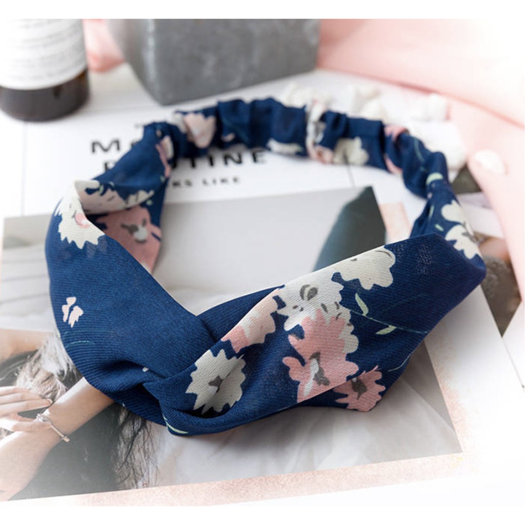 Bandana Korean Hair Accessories Fashion Navy