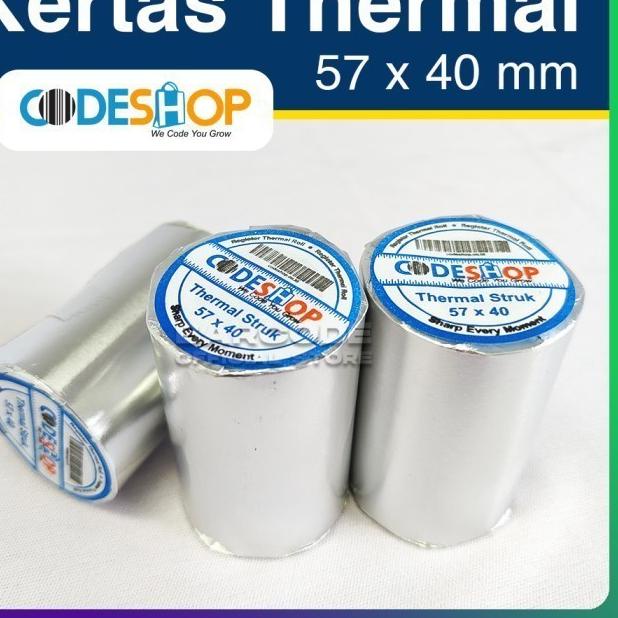 

*TERMURAH* Kertas Thermal EDC Printer Bluetooth 58 mm Codeshop 57x40 mm (1 PACK) Segera Dapatkan !!