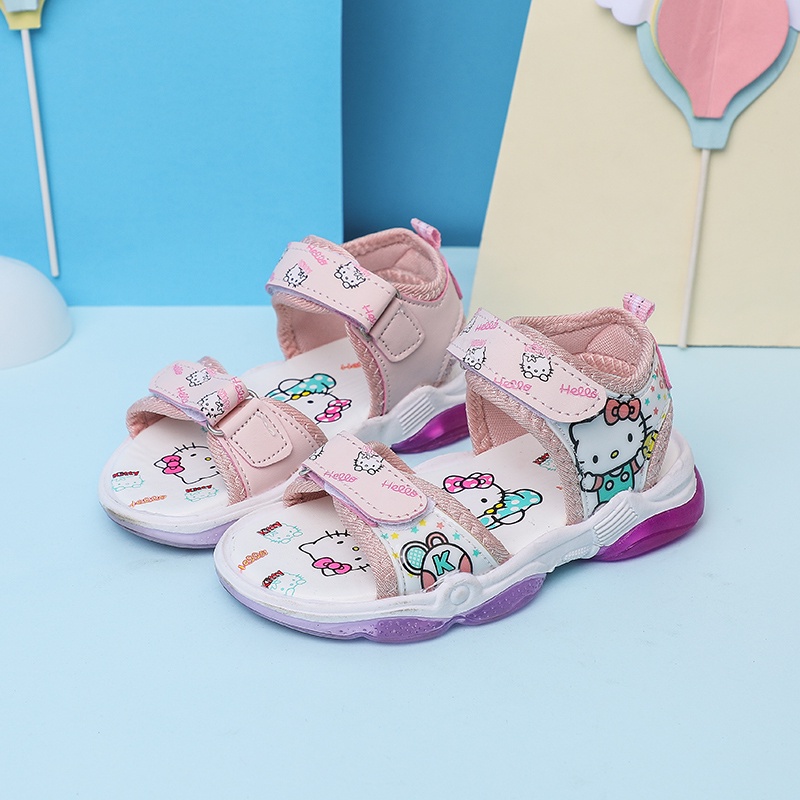 Sandal Anak Sendal LED Motif HELLO KITTY JPR-02 - Sandal Anak Kasual Import