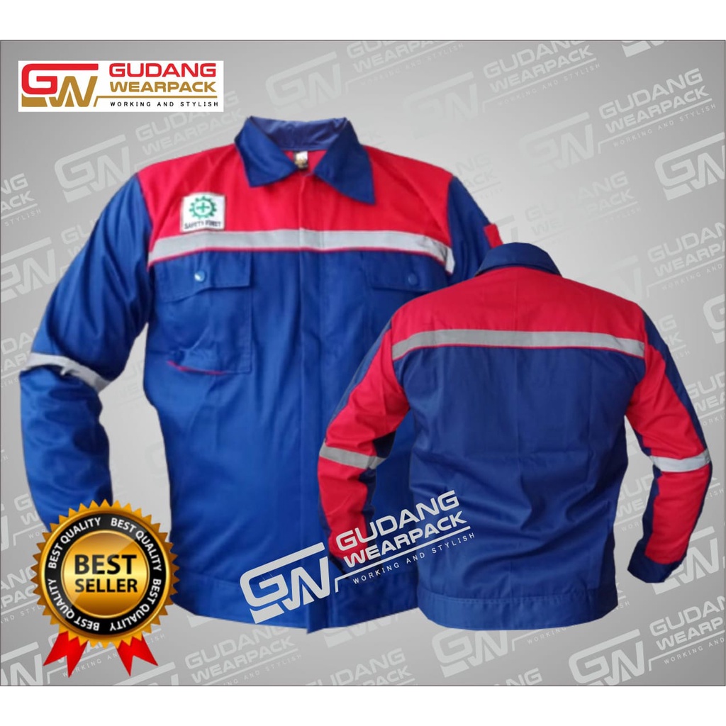 Gudang Wearpack - Baju Kerja Seragam Proyek Warna Benhur Merah