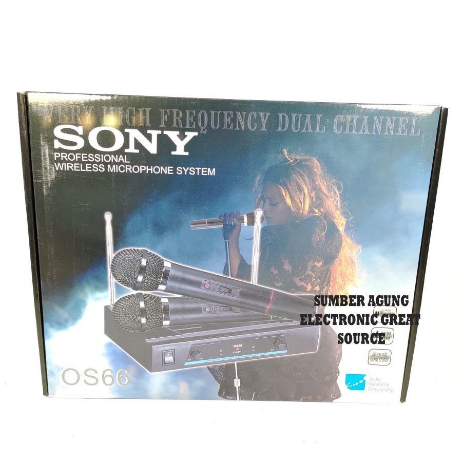 Sony Mic Wireless OS66 Dobel Mic Karaoke Tanpa Kabel Suara Jernih High