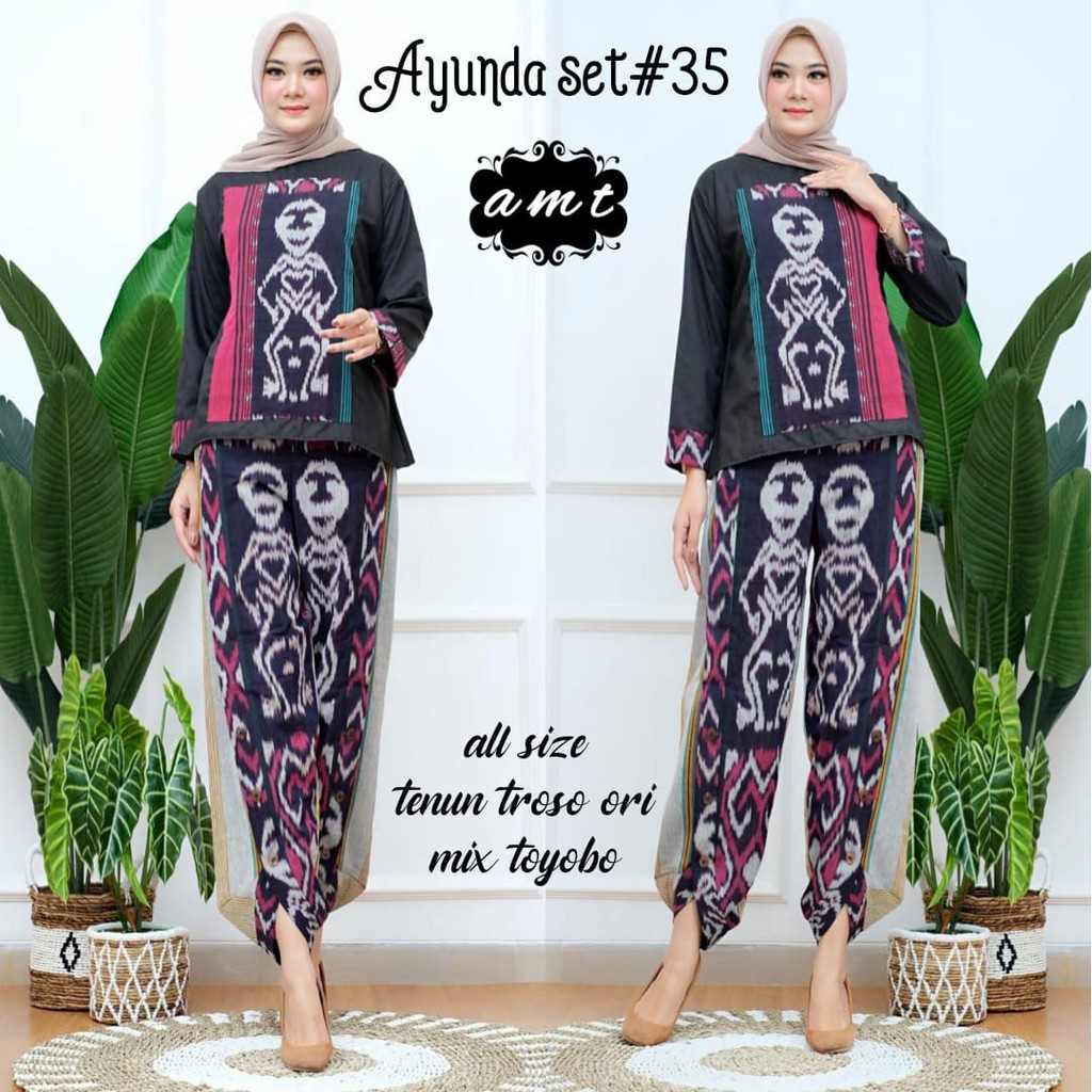 Ayunda Set Ori Amt Setelan Baju Batik Wanita Kerja/ Baju Batik Wanita Kantor Modern Terbaru