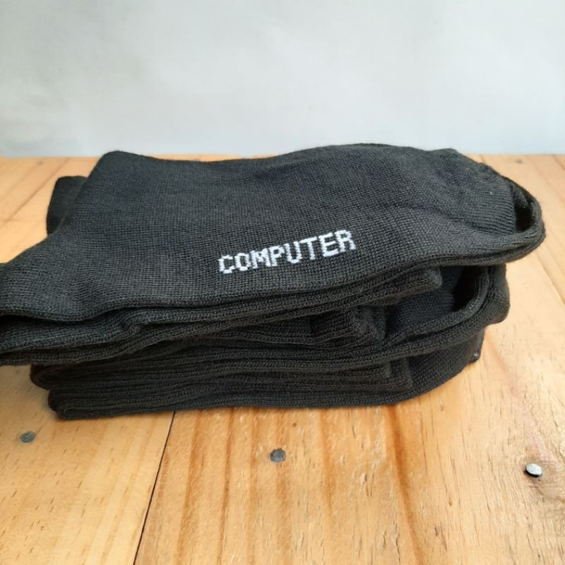 kaos kaki polos hitam computer 1 lusin 12 pasang /kaos kaki sekolah/kaos kaki pekerja